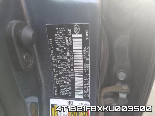 4T1B21FBXKU003500 фото 2