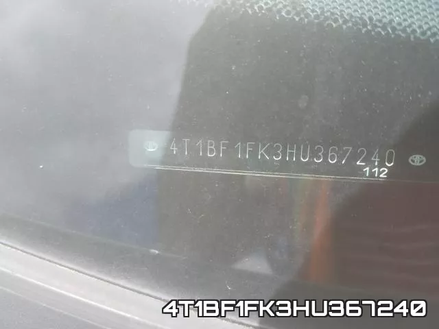 4T1BF1FK3HU367240 фото 2