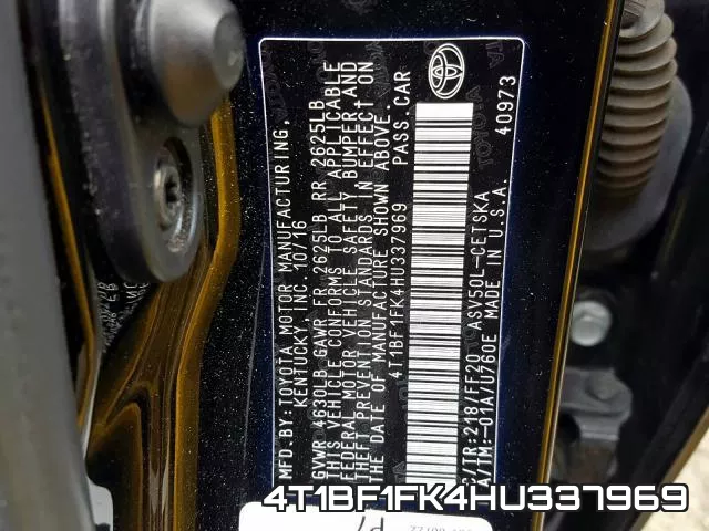 4T1BF1FK4HU337969 фото 2