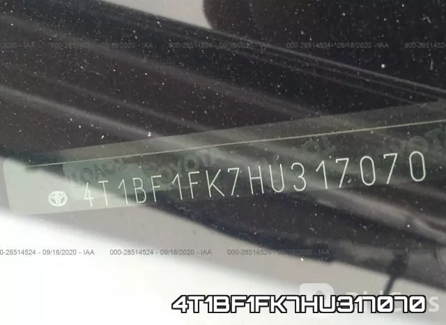 4T1BF1FK7HU317070 фото 10