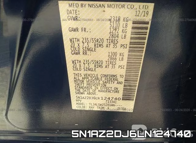 5N1AZ2DJ6LN124740 фото 10