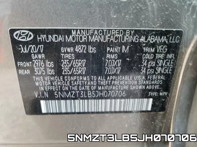 5NMZT3LB5JH070706 фото 2