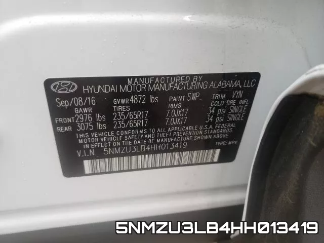 5NMZU3LB4HH013419 фото 2