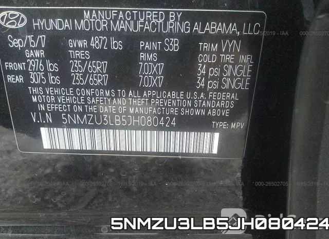 5NMZU3LB5JH080424 фото 10