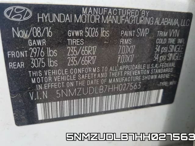 5NMZUDLB7HH027563 фото 2