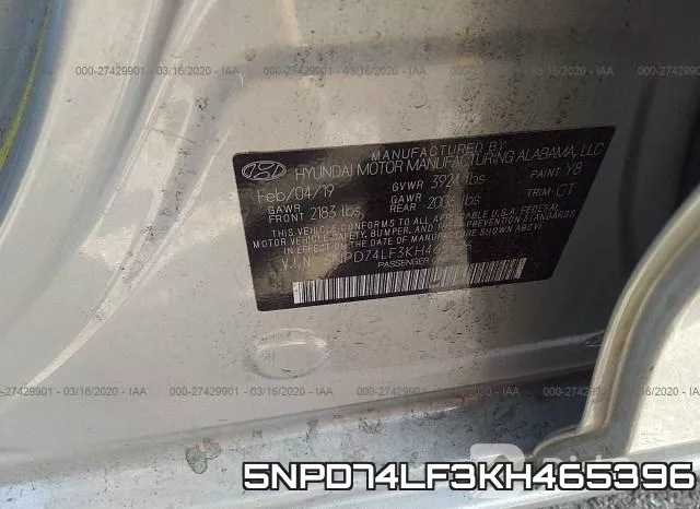 5NPD74LF3KH465396 фото 10