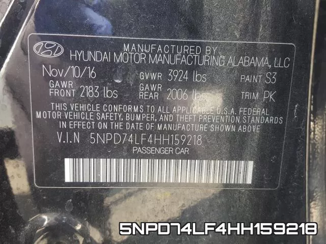 5NPD74LF4HH159218 фото 2