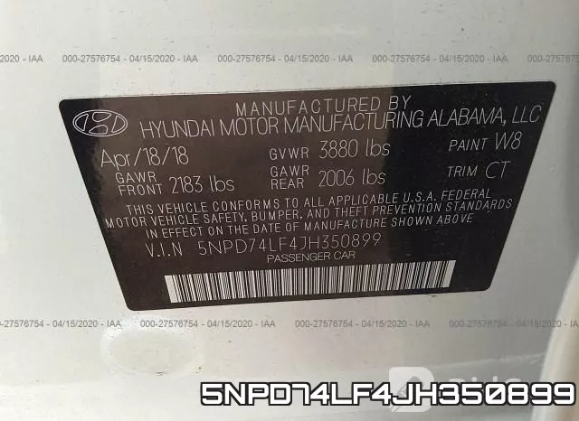 5NPD74LF4JH350899 фото 10