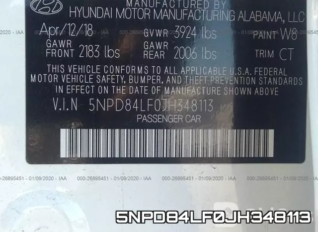 5NPD84LF0JH348113 фото 10