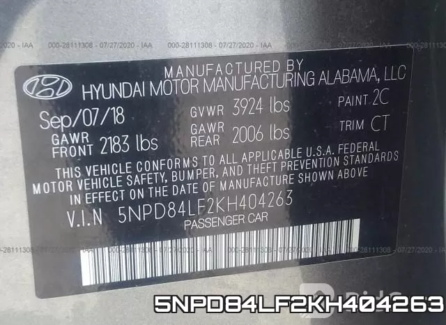 5NPD84LF2KH404263 фото 10