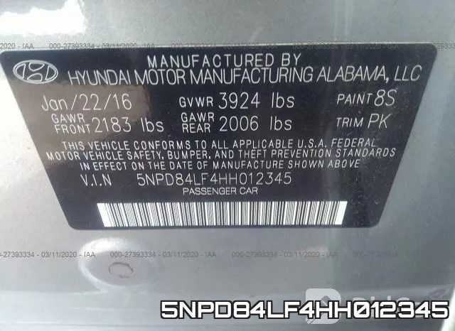 5NPD84LF4HH012345 фото 10