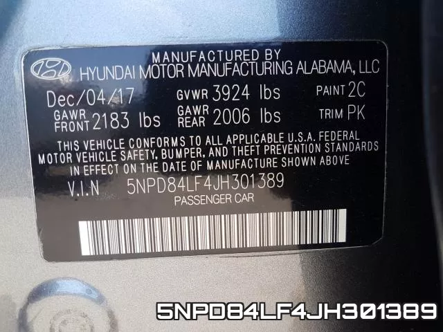 5NPD84LF4JH301389 фото 2