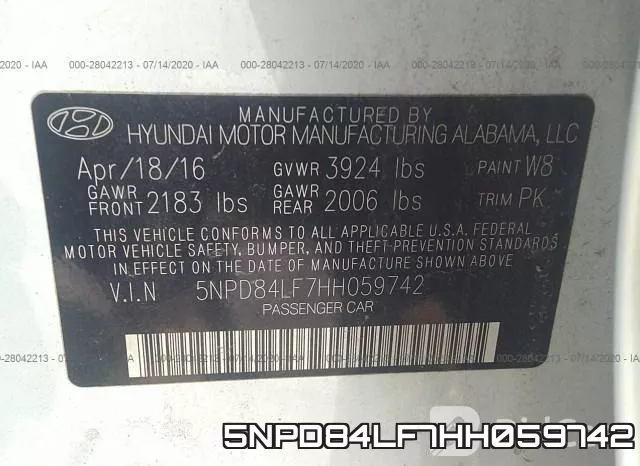 5NPD84LF7HH059742 фото 10