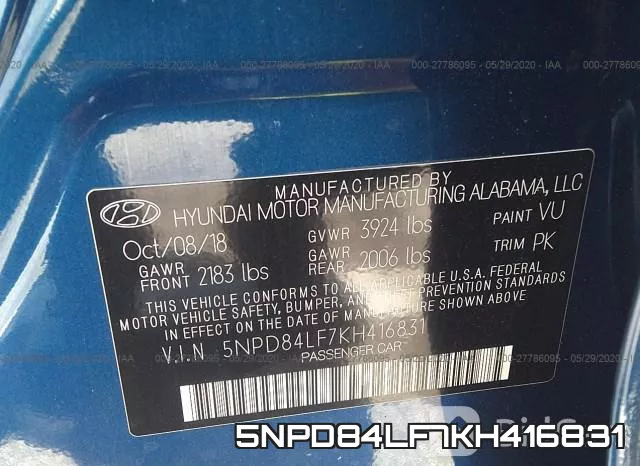 5NPD84LF7KH416831 фото 10