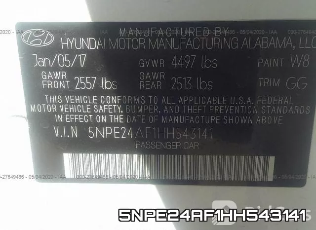 5NPE24AF1HH543141 фото 10