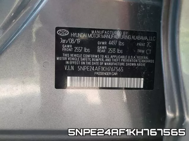 5NPE24AF1KH767565 фото 2