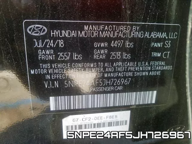 5NPE24AF5JH726967 фото 2