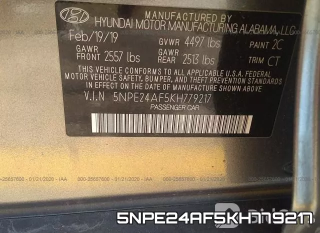 5NPE24AF5KH779217 фото 10