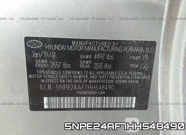 5NPE24AF7HH548490 фото 10