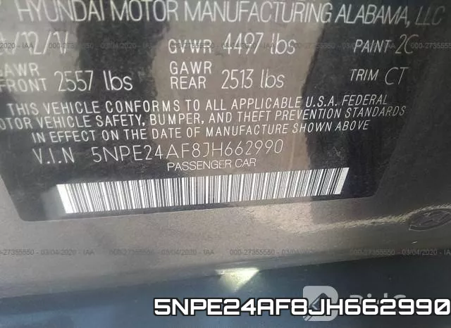 5NPE24AF8JH662990 фото 10