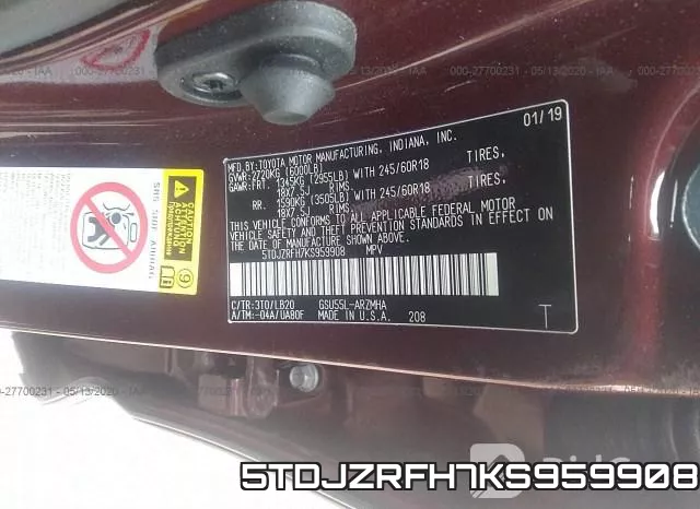5TDJZRFH7KS959908 фото 10