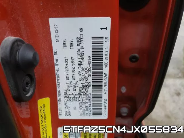 5TFAZ5CN4JX055834 фото 2