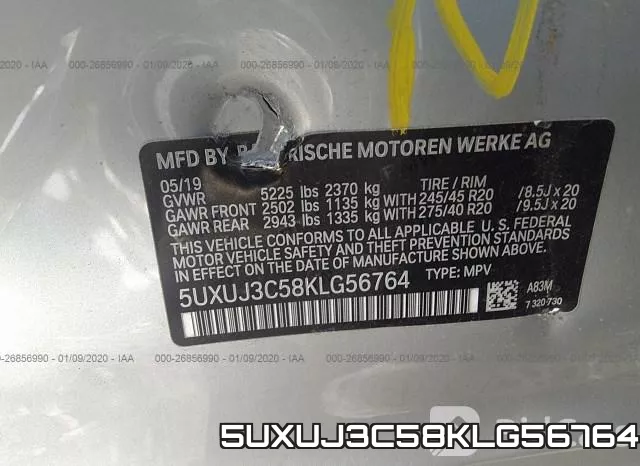 5UXUJ3C58KLG56764 фото 10