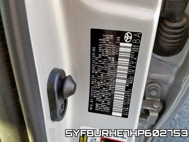 5YFBURHE7HP602753 фото 2