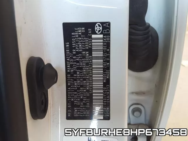 5YFBURHE8HP673458 фото 2
