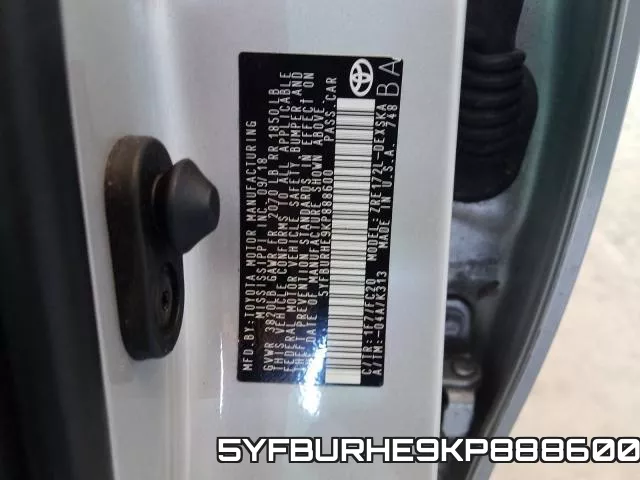 5YFBURHE9KP888600 фото 2