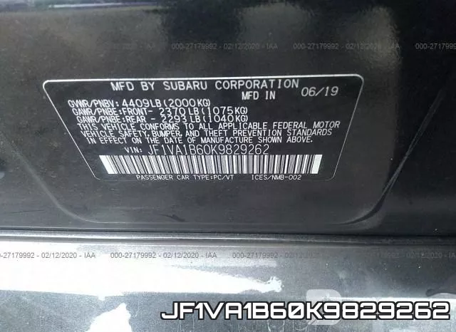 JF1VA1B60K9829262 фото 10