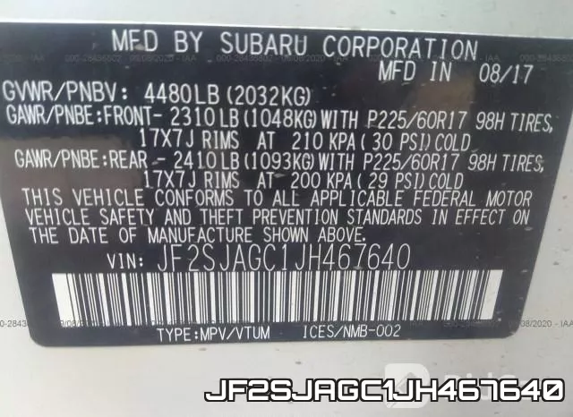 JF2SJAGC1JH467640 фото 10