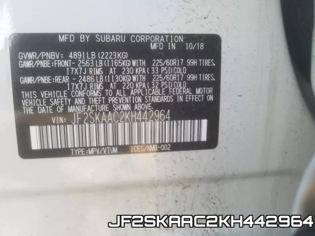 JF2SKAAC2KH442964 фото 2