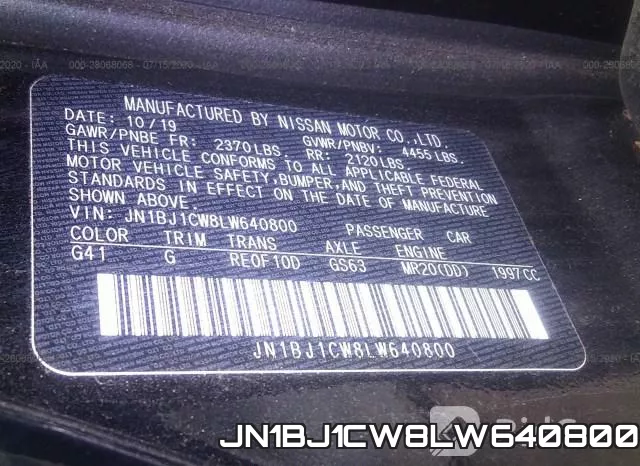 JN1BJ1CW8LW640800 фото 10