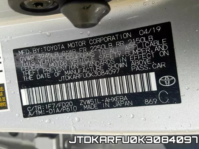 JTDKARFU0K3084097 фото 2