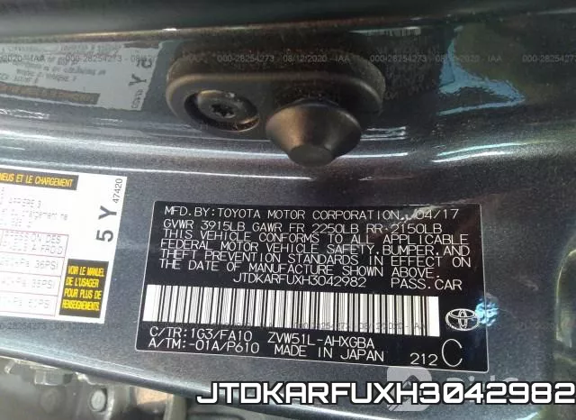 JTDKARFUXH3042982 фото 10