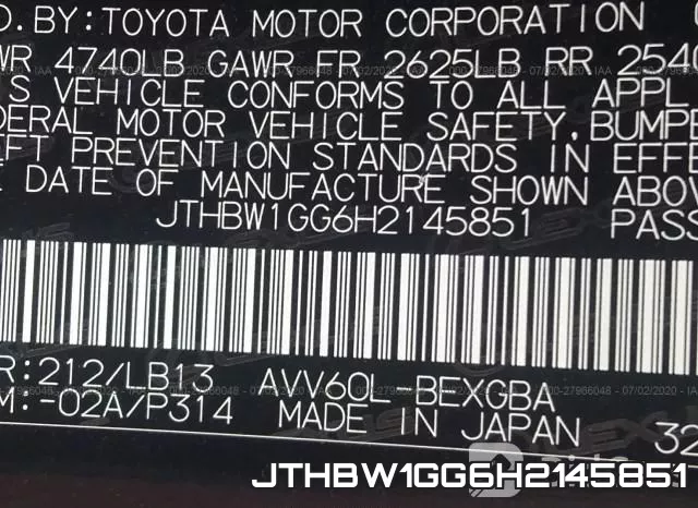 JTHBW1GG6H2145851 фото 10