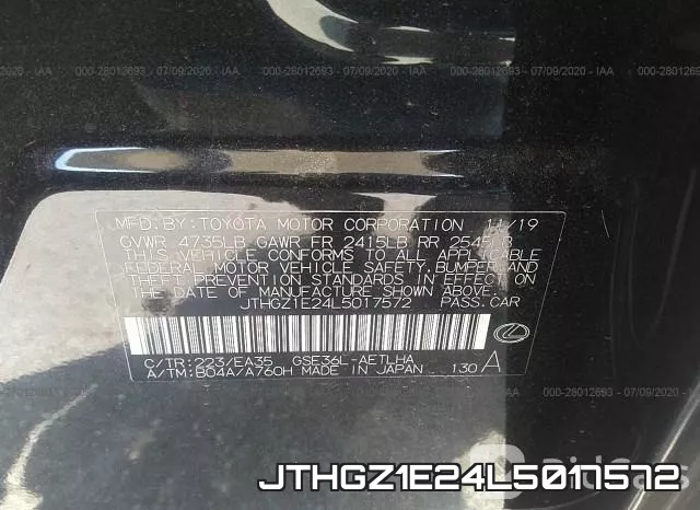JTHGZ1E24L5017572 фото 10