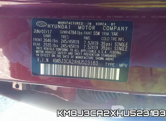 KM8J3CA2XHU523183 фото 10
