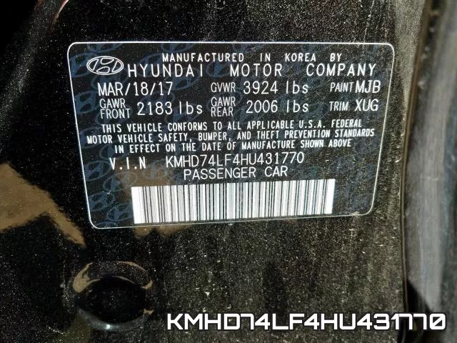 KMHD74LF4HU431770 фото 2