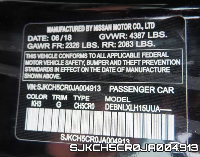 SJKCH5CR0JA004913 фото 2