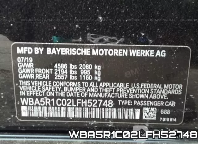 WBA5R1C02LFH52748 фото 10