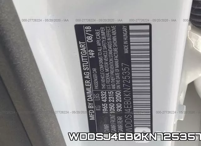 WDDSJ4EB0KN725357 фото 10