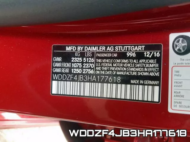 WDDZF4JB3HA177618 фото 2