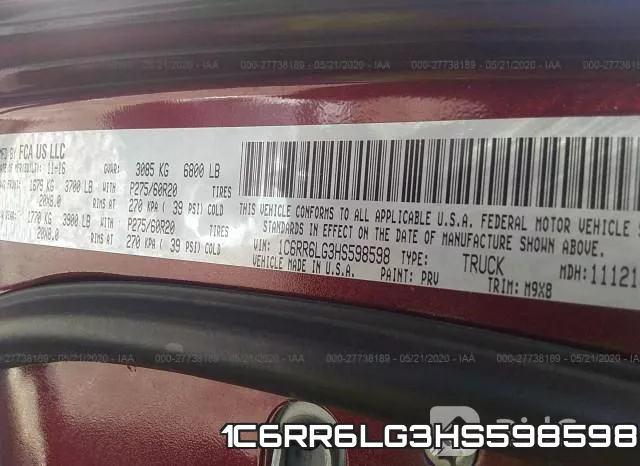1C6RR6LG3HS598598 фото 10