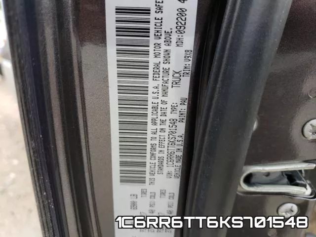 1C6RR6TT6KS701548 фото 2