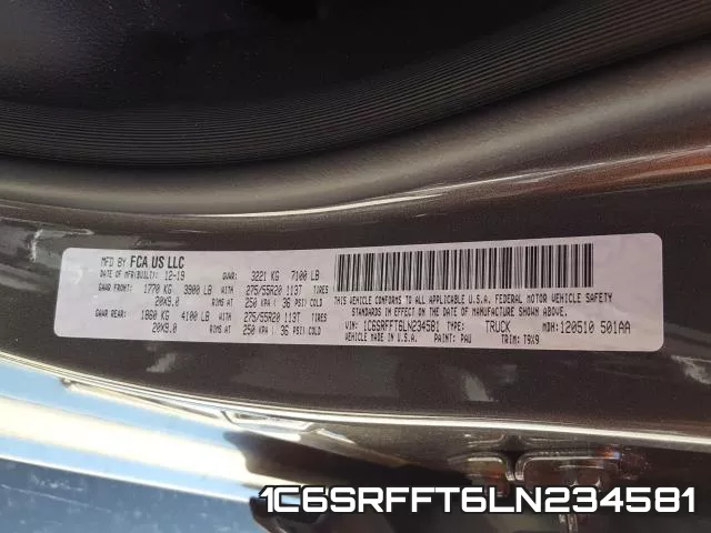 1C6SRFFT6LN234581 фото 2