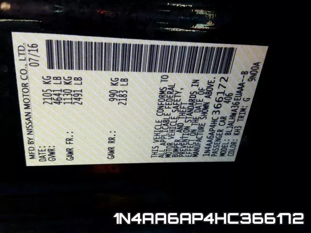 1N4AA6AP4HC366172 фото 2