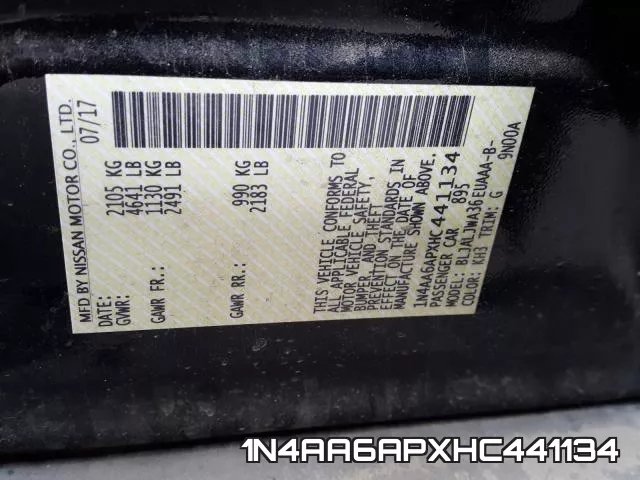 1N4AA6APXHC441134 фото 2