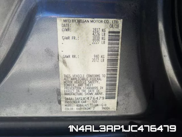 1N4AL3AP1JC476479 фото 2